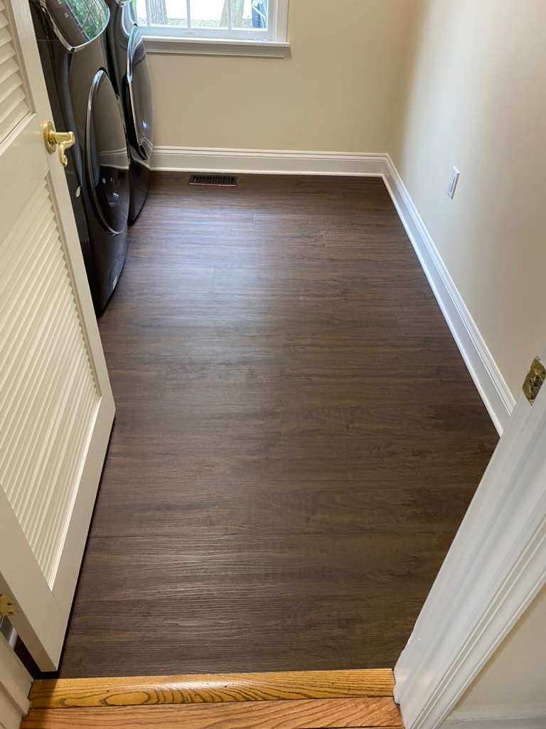 Before — worn hardwood floors
